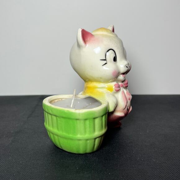 Vintage Ceramic Pig Candle Holder 475 Inches Mid Century Farmhouse - Picture 7 of 16